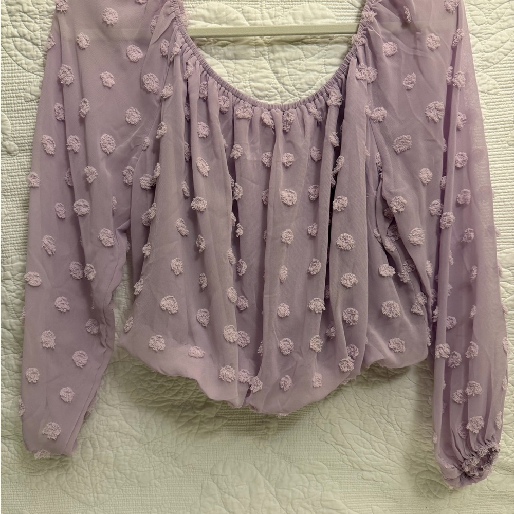 Francesca's Collections Lavender Textured Blouse